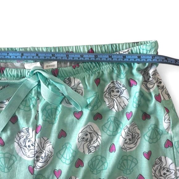 Disney Little Mermaid  Ariel Green and Pink Drawstring Pajama Pants Size L - Picture 4 of 6